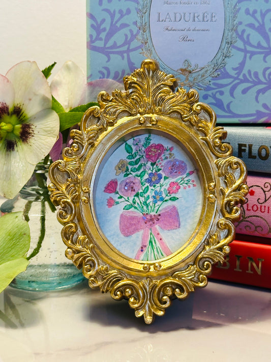 Lustre watercolour with glitter (standing frame)