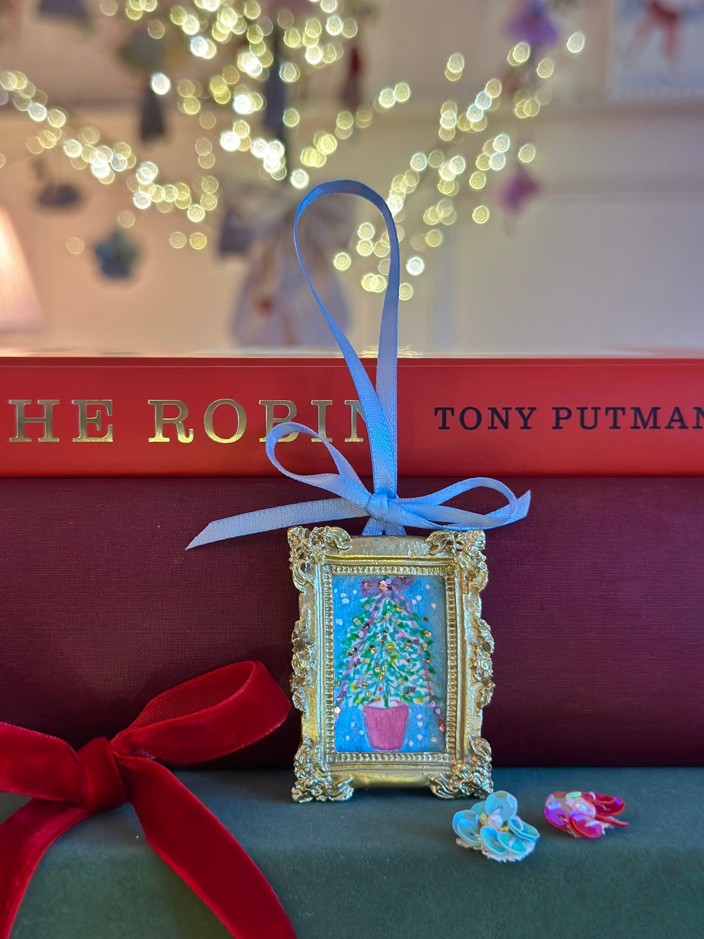 Mini watercolour with glitter (hanging)