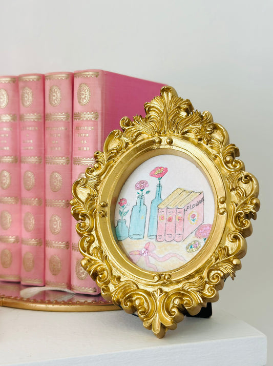 Lustre watercolour with glitter  (standing frame)