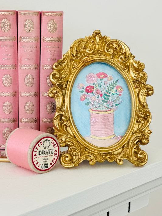 Lustre watercolour with glitter  (standing frame)