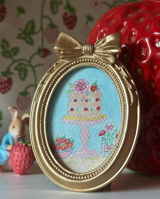 Lustre watercolour with glitter  (standing frame)