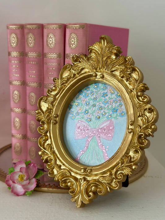 Lustre watercolour with glitter  (standing frame)