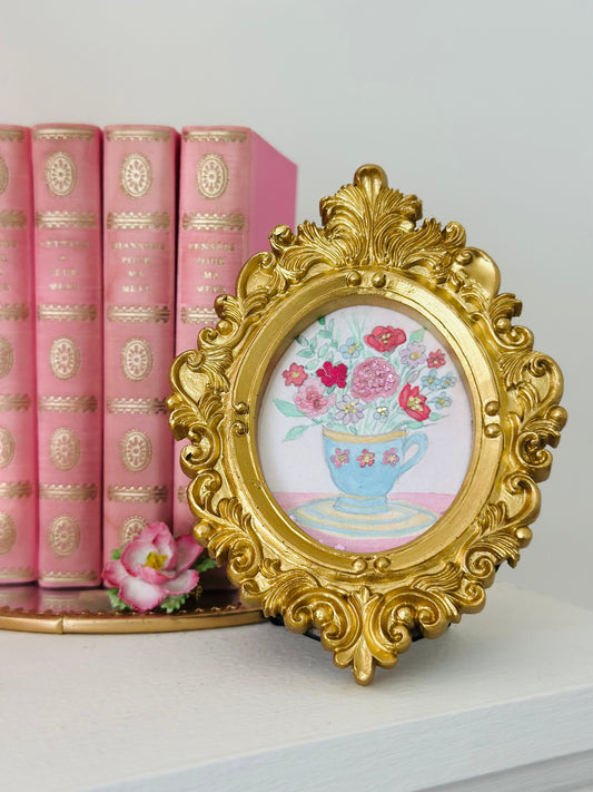 Lustre watercolour with glitter  (standing frame)