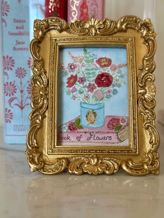Lustre watercolour with glitter  (standing frame)