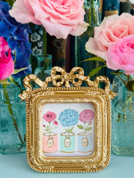 Lustre watercolour with glitter (standing frame)