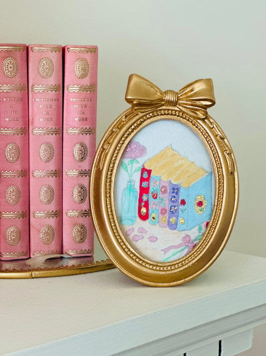 Lustre watercolour with glitter  (standing frame)