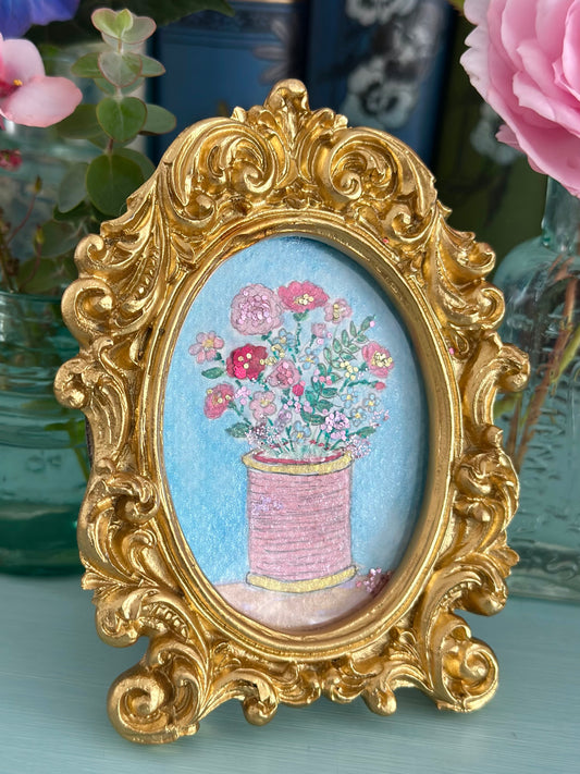 Lustre watercolour with glitter (standing frame)