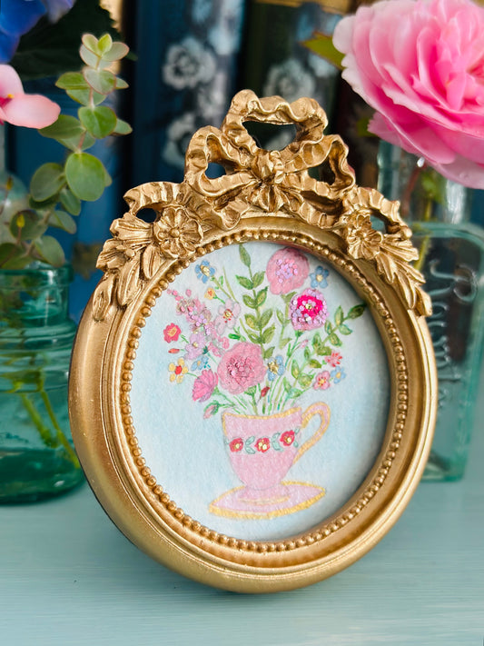 Lustre watercolour with glitter  (standing frame)