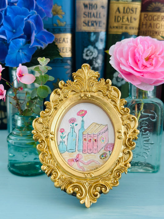 Lustre watercolour with glitter (standing frame)