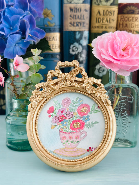 Lustre watercolour with glitter  (standing frame)