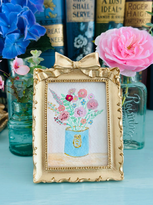 Lustre watercolour with glitter (standing frame)