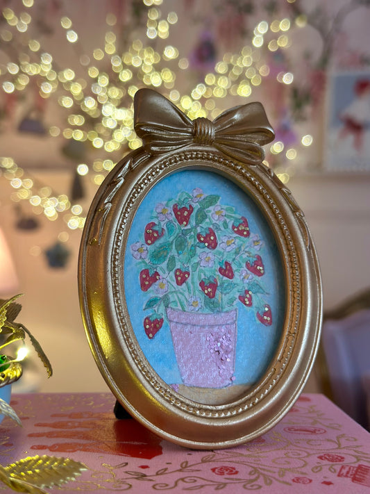 Lustre watercolour with glitter  (standing frame)