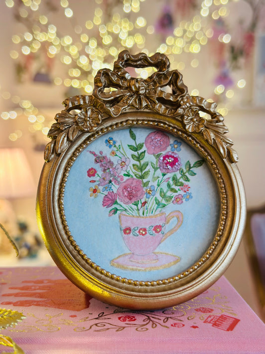 Lustre watercolour with glitter  (standing frame)