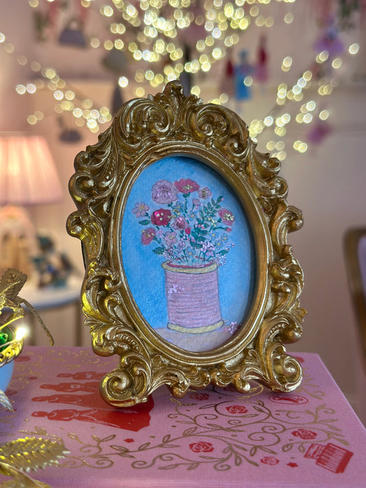 Lustre watercolour with glitter  (standing frame)