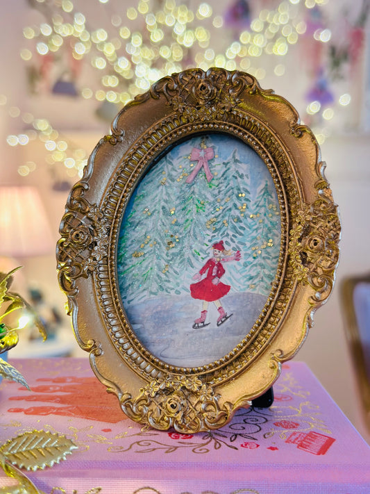 Lustre watercolour with glitter  (standing frame)