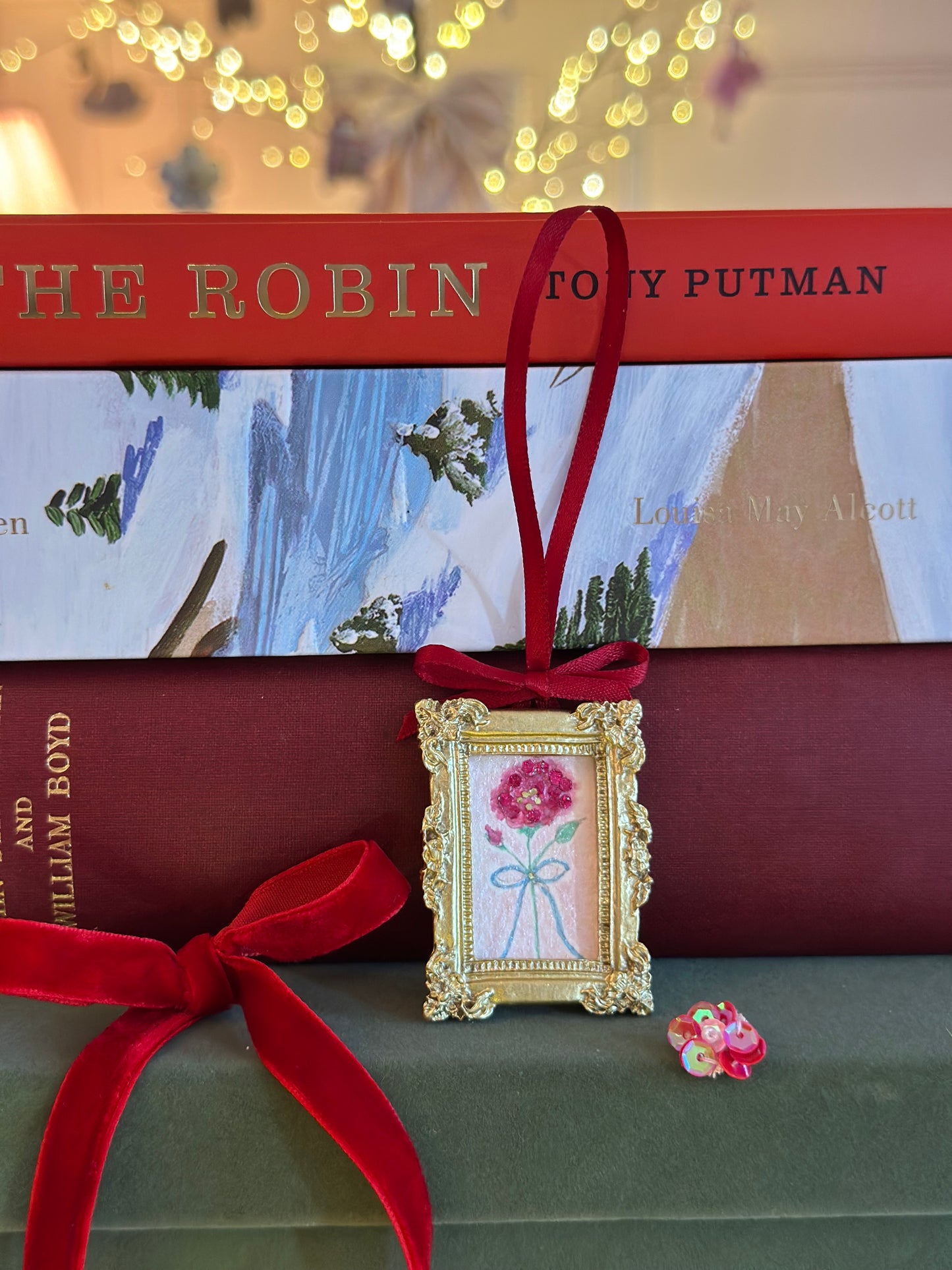 Mini watercolour  with glitter (hanging)